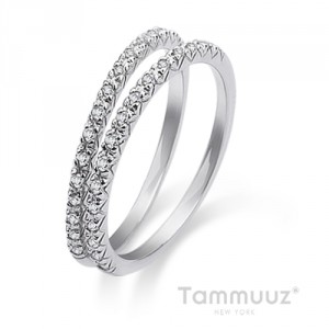 타뮤즈 다이아몬드,0.2캐럿 Diamond Ring 120-14K W.G