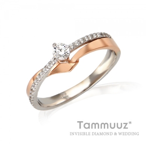 타뮤즈 다이아몬드,14K 에드윈콤비-G3010RF-화이트골드-여자반지-커플링