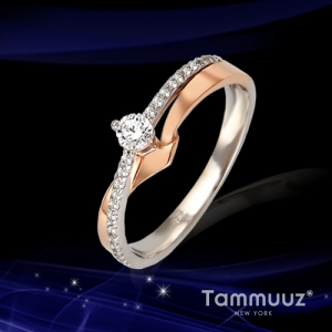 타뮤즈 다이아몬드,14K 에드윈콤비-G3010RF-화이트골드-여자반지-커플링