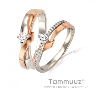 타뮤즈 다이아몬드,14K 에드윈콤비-G3010RR-화이트골드-커플링-기념일