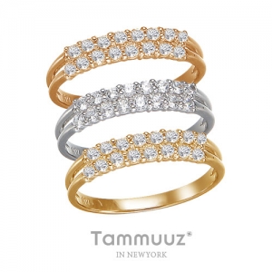 타뮤즈 다이아몬드,14K White Gold 듀얼레이디 반지 w736r
