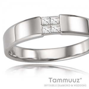 타뮤즈 다이아몬드,18K 0.16캐럿 TS 인비져블 다이아몬드-라비에벨 I1002RR-화이트골드-커플링