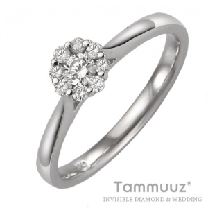 타뮤즈 다이아몬드,14K 0.5캐럿 TS 인비져블 다이아몬드-에스쁘와르 I1003R-화이트골드-프로포즈결혼반지