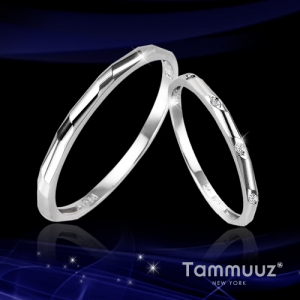 타뮤즈 다이아몬드,0.05캐럿 Diamond Couple Ring 세트 171-14K W.G