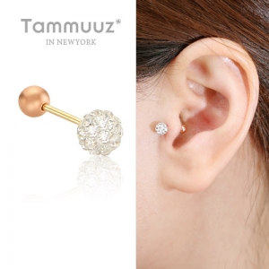 타뮤즈 다이아몬드,14K 아이스피어싱-G3263E-핑크골드-귀걸이-피어싱