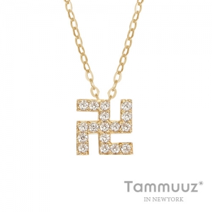타뮤즈 다이아몬드,14K 큐빅만자-G3264N-옐로우골드-목걸이-선물용
