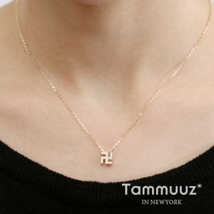 타뮤즈 다이아몬드,14K 큐빅만자-G3264N-옐로우골드-목걸이-선물용