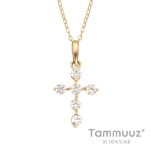 타뮤즈 다이아몬드,14K 비트윈크로스-G3269N-옐로우골드-목걸이-선물용