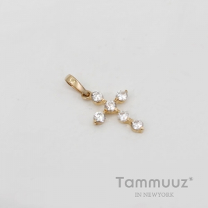 타뮤즈 다이아몬드,14K 비트윈크로스-G3269P-옐로우골드-팬던트-선물용