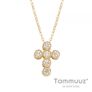 타뮤즈 다이아몬드,14K 다미큐크로스-G3267P-옐로우골드-팬던트-선물용