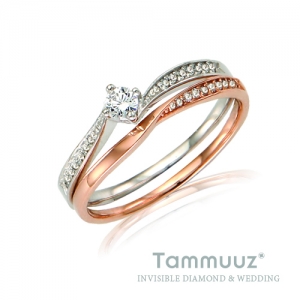 타뮤즈 다이아몬드,14K 몰리즈콤비-G3011RF-화이트골드-여자반지-커플링