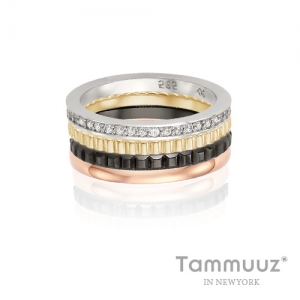 타뮤즈 다이아몬드,14K 콰드로 륀느-G3306R-콤비골드-여자반지-커플링