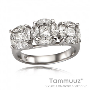 타뮤즈 다이아몬드,18K 3.9캐럿 TS 인비져블 다이아몬드-디아망 I1009R-화이트골드-프로포즈결혼반지