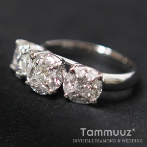 타뮤즈 다이아몬드,18K 3.9캐럿 TS 인비져블 다이아몬드-디아망 I1009R-화이트골드-프로포즈결혼반지