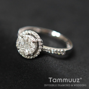 타뮤즈 다이아몬드,18K 1.2캐럿 TS 인비져블 다이아몬드-엘레강스 I1008R-화이트골드-프로포즈결혼반지