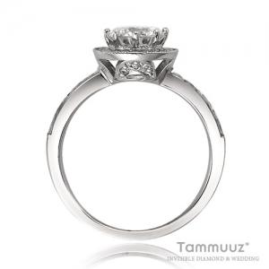 타뮤즈 다이아몬드,18K 1캐럿 TS 인비져블 다이아몬드-뤼미에르 I1007R-화이트골드-프로포즈결혼반지
