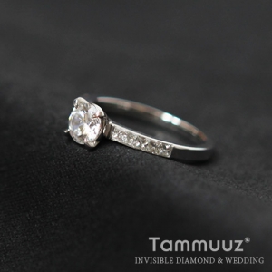 타뮤즈 다이아몬드,18K 0.5캐럿 TS 인비져블 다이아몬드-아망뜨 I1005R-화이트골드-프로포즈결혼반지