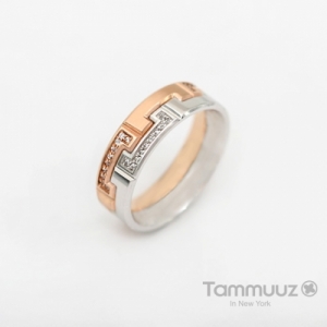 타뮤즈 다이아몬드,14K 트로이-G3367RM-콤비골드-남자반지