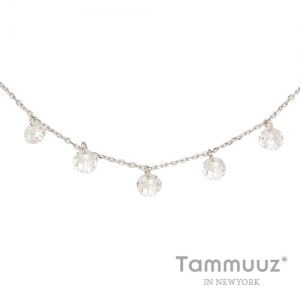 타뮤즈 다이아몬드,14K 레이스큐빅-G3244N-화이트골드-목걸이-선물용