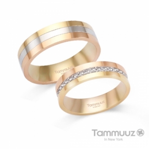 타뮤즈 다이아몬드,14K 클레이노-G3356RR-삼색골드-커플링