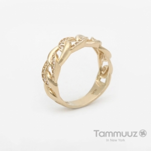 타뮤즈 다이아몬드,14K 러브체인-G3388RF-옐로우골드-여자반지