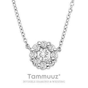 타뮤즈 다이아몬드,18K 1캐럿 TS 인비져블 다이아몬드-아모르 I1004N-화이트골드-프로포즈목걸이