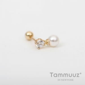 타뮤즈 다이아몬드,14K 진주볼피어싱-G3259E-옐로우골드-귀걸이-피어싱